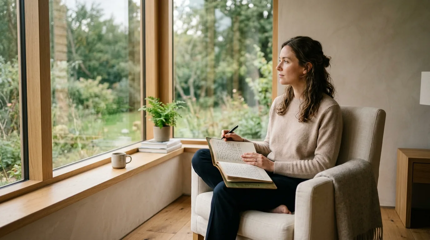 A reflective setting that suggests depth, inquiry, and emotional clarity